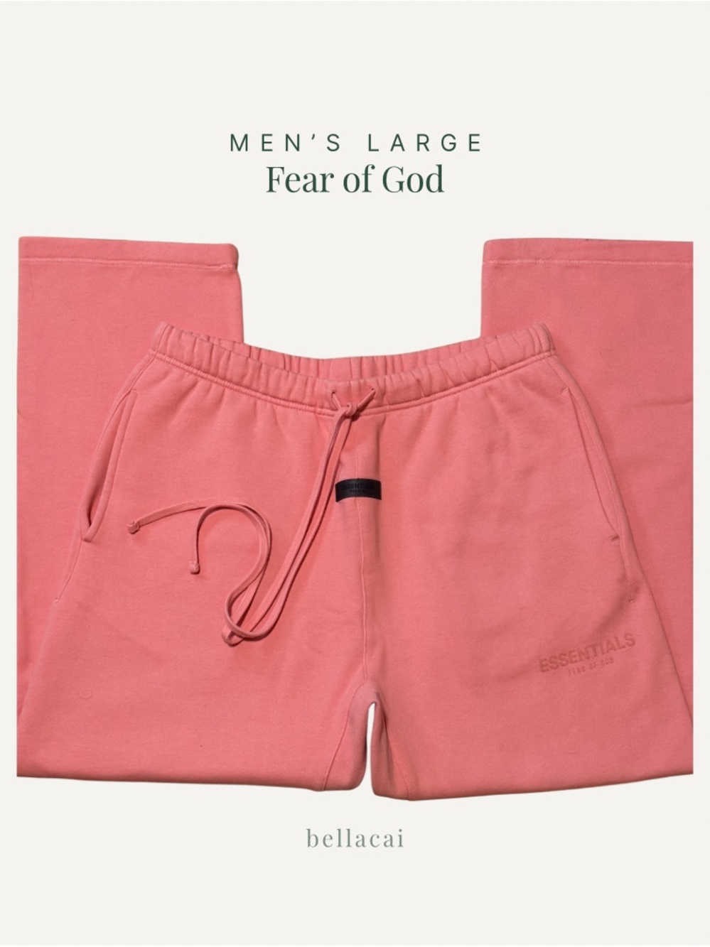 Fear of God | Men’s Essentials Relaxed Sweatpant Uncuffed Coral Large